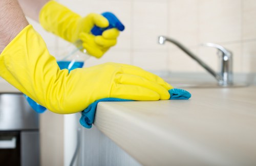 Cleaner Bayswater team wearing PPE during a professional cleaning task