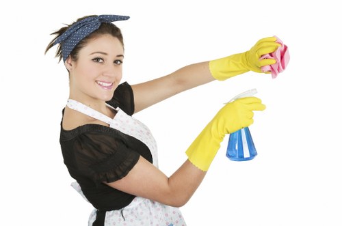 Curtain fabric inspection and stain treatment in a local property