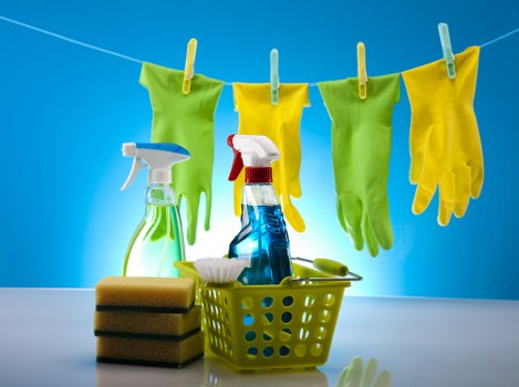 Cleaning staff following service terms and property safety procedures